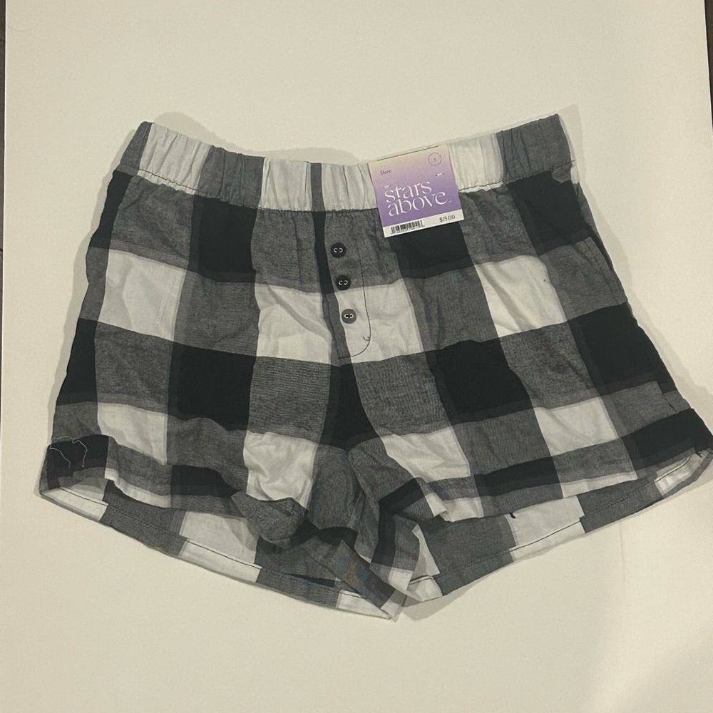 plaid boxer pj shorts